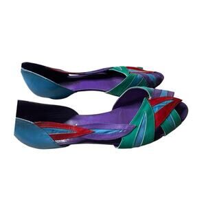 Nickels Women's Blue Multicolor Heels Size 8 Flats